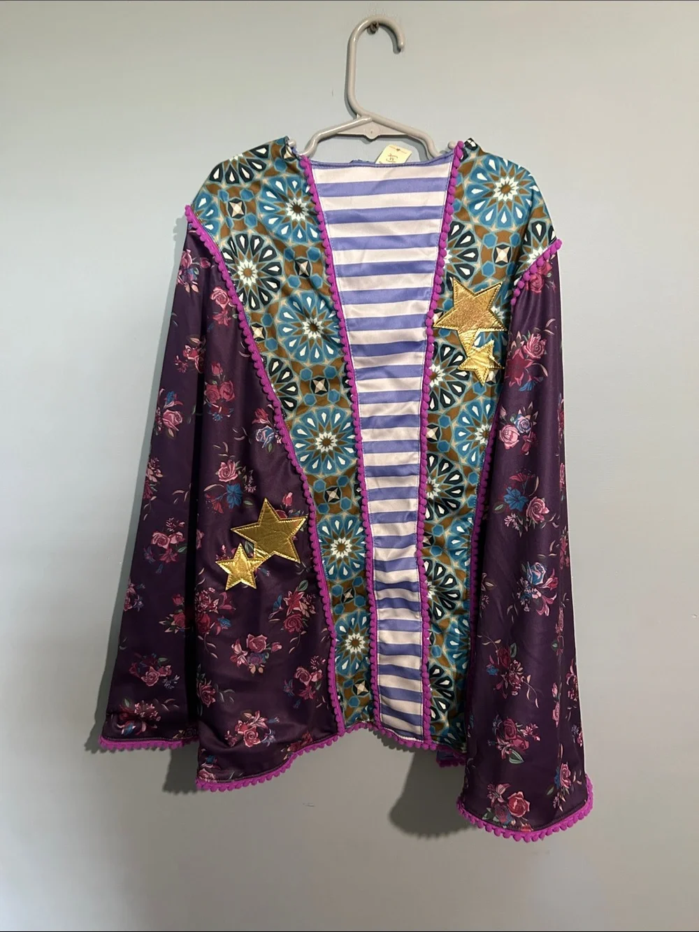 Matilda Jane Purple Floral Hooded Cape with Gold Star Appliqués